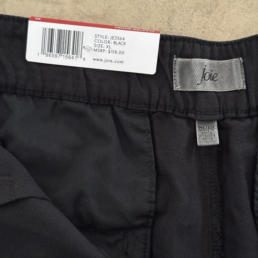 Joie Women’s Pleated Shorts Black Size XL Cotton Linen Blend NWT MSRP $158 - Picture 8 of 12